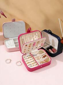 1 pezzo Portatile Scatola Portagioie da Viaggio, Mini Organizer per Gioielli, Piccolo Espositore Multifunzione per Anelli e Scatola Portagioielli, Adatto per Orecchini, Collane, Pendenti. Questa è una Scatola Portagioie Impermeabile in Poliestere con Grande Capacità, Un Elegante Confezione Regalo, Molto Adatta per Esposizione Quotidiana di Gioielli e Trasporto Portatile. - Multicolore - Visualizzare 7