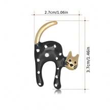 Fashionable Cartoon Cute Spotted Cat Brooch, Classic Spotted Animal Design, Versatile Fashion Lapel Pin Accessory For Men And Women - Brooch - View 6