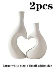 1/2 Stück Herzförmige Vase, nordischer Stil dekorative Vase, schwarz & weiß minimalistisches Design, stoßfeste Plastik Blumenvase, moderne Heimdekoration, geeignet für Wohnzimmer, Schlafzimmer, Büro, Trockenblumen, Kunstblumen, Dekoration, Hochzeit, Einweihungsparty, Geburtstag, Weihnachtsgeschenk - Einheitsgröße - Übersicht 19