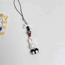 MIFFY 1个可爱卡通米菲兔领结创意钥匙扣，随机朋克风钥匙扣包饰 - 彩色 - 查看 7