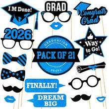 DGraduation Photo Booth Props 2026 - Glitter Pack Of 21 Graduation ...