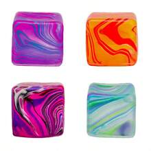 Needoh Flowing Ice Cube Maltose Stress Relief Toy Ice Cube Maltose Squishy Toy - 5.5 Flowing Pattern Square Maltose Pink Box Pack - View 5