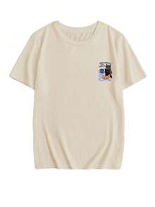 夏季新款休闲咖啡猫印花圆领短袖T恤，时尚百搭女式上衣 - 阿桑 - 查看 4