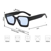 1副男女通用极简时尚多功能纤细大框眼镜 - 黑色 - 查看 2