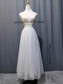 Rok Panjang Wanita Berpinggang Tinggi Warna Polos dari Tulle, Panjang 45/55/65/100cm, 4 Lapisan Tulle + 1 Lapisan Dalam, Cocok untuk Cosplay & Pertunjukan Panggung - MultiWarna - View 10