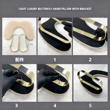 U-Shaped Nail Hand Cushion With Nail Lamp Storage, Space-Saving Desktop Design - Apricot - View 4