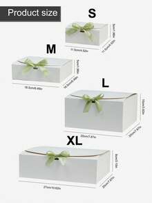 6/10个装白色礼盒，配绿色丝带，可作珠宝盒、礼品盒、收纳盒、糖果盒等，扁平装饰包装盒，适用于手工制品，适合礼品、工艺品、婚礼、新娘送礼会、单身派对、毕业典礼、生日、母亲节、情人节等场合，多种尺寸可选。 - 白色/綠絲帶 - 查看 4