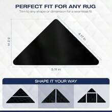 Pinzas reutilizables para alfombras 12 piezas almohadillas para orejas antideslizantes para alfombras de área cinta adhesiva de doble cara para suelos y azulejos de madera dura agarre lavable - Multicolor - Ver 2