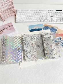 A6 Transparent Color-Changing Butterfly Polka Dot Binder, Transparent Soft Cover Binder Set, Replaceable Album Binder Refill, Replaceable Inner Pages, High-Quality PP Material, Transparent PET Sticker Board, Binder Back Paper, Suitable For Storing Beautiful Photos, Sticker Books, Stamp Books - Multicolor - View 12