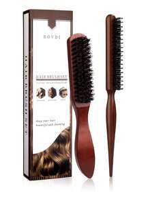 Bộ 5 lược chải tóc lông cứng kèm lược tạo kiểu viền tóc - Lược chải ngược, tạo độ phồng và làm mượt tóc dành cho nam và nữ - Nhiều màu - Xem 4