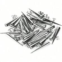 30PCS 40MM Spike And Studs Silver Cone Spikes Punk Large Size Leather Rivets Screwback Studs Rivets Set For Punk Style Clothing Accessories - Default - View 4