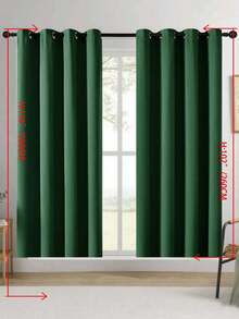 1pc/2pcs Solid Blackout Curtain Shades - Summer Home Decoration Thermal Insulated Grommet Blackout Draperies/Drapes For Bedroom, Living Room, Kitchen, Study, Office - Dark Green - View 37