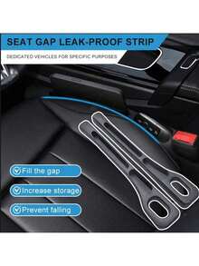 2pcs Universal Car Seat Gap Filler, Fills Gaps Between Seat And Console To Prevent Items From Falling - A - View 4