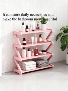 1pc Four-Layer Z-Shaped Shoe Rack, Durable Plastic Independent Storage Box, Arc-Shaped Design, Easy-To-Assemble Floor-Standing Shoe Rack, Suitable For Living Room, Space-Saving - Multicolor - View 8