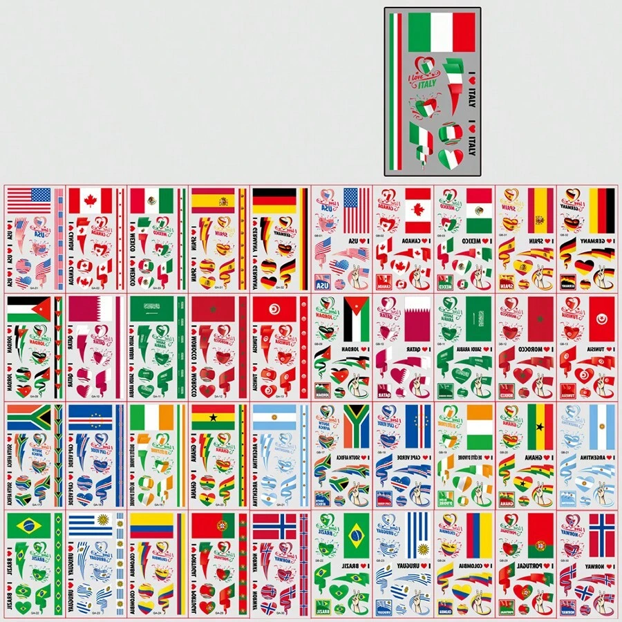 1pc Random Design National Flag Sticker, Suitable For 2026 Football Cup, Sports Events, Fan Parties, DIY - Multicolor - View 1
