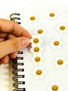 24/48pcs Smile Little Daisy Stickers 1" Small Flower Stickers To Decorate Your Phone, Water Bottle, Laptop...CLEAR Stickers Daisy Sticker Pack - Smile Daisy - View 6