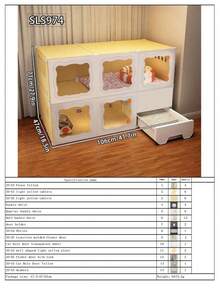 猫砂盆围栏，一体式猫笼，猫别墅，猫屋，室内猫家具，节省空间 - 彩色 - 查看 21