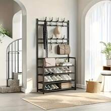 Kệ để giày nhiều tầng có móc treo, kệ đựng đồ độc lập cho hành lang. - Nhiều màu - Xem 9