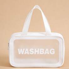 Túi đựng mỹ phẩm chống nước dành cho nữ, túi đựng đồ trang điểm dung tích lớn, túi xách tay du lịch đựng đồ dùng vệ sinh cá nhân. - trắng - Xem 9