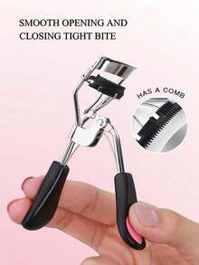 1个心形硅胶手柄睫毛夹，广角卷翘睫毛，适合初学者和专业人士，可放置于浴室或卧室 - 彩色 - 查看 1