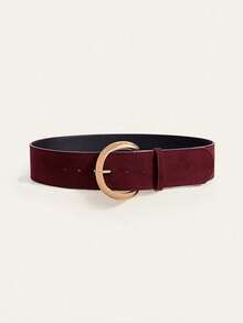 1pc Punk Retro Streetwear Wide Waist Belt, Suitable For Dresses, Jeans, Casual Pants, Daily, Work, School, Date, Party, Festival - Red - View 3