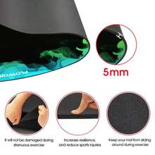 Jump Rope Mat Large Rubber Exercise Mat Indoor Outdoor Shock Absorbing Mat Non-Slip Oval Design for Floor and Rope Protection Workout Mats for Home Gym Flooring - Azul y verde - Ver 4