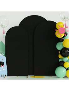 Tela de fondo arqueada de 1,83 m, 2 m, 2,19 m, color beige, tela elástica a ambos lados, adecuada para arco de boda, decoración de fiesta de cumpleaños (no incluye el marco del arco, solo la tela de fondo) - Ver 4
