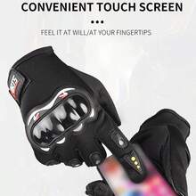 Motorcycle Protective Gloves, Full Finger Motorbike Racing Gear, Hard Shell Knuckle & Joint Protection, Anti-Slip Palm Compatible With Touchscreen, Breathable Outdoor Riding Equipment For Men, Anti-Slip Gloves. - Locomotive Length Finger - View 11