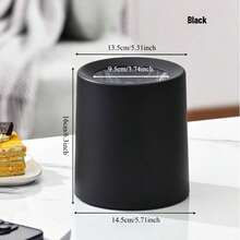 Thùng rác để bàn cao cấp, thùng rác đa chức năng để bàn, thùng rác tròn sáng tạo, thiết kế hai lớp, không nắp đậy, thùng rác gia đình thời trang, thùng rác nhỏ có nắp đậy sáng tạo dành cho bàn cà phê, văn phòng, phòng khách và phòng học. - màu đen - Xem 12