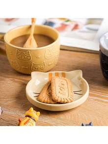 1个时尚陶瓷马克杯，家庭主妇牛奶杯，家用办公早餐杯，女士咖啡杯（蓝色，如图所示） - 彩色 - 查看 9