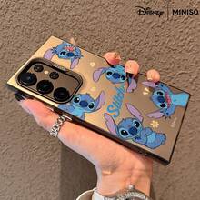 Ốp lưng điện thoại MINISO Disney Stitch đa tư thế có gương, hình chữ "Stitch" dễ thương, tương thích với Samsung S26 Ultra/S26 Edge/S26 Plus/S26/S25 Ultra/S25 Plus/S25/S25FE/S25Edge/S24Ultra/S24Plus/S24/S24FE/S23FE/S23Ultra/S23Plus/S23/S22Ultra/S22Plus/S22/A15/A16/A17/A35/A36/A54/A55/A56/ Quà tặng Giáng sinh cho bạn gái - màu đen - Xem 2