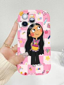 Profesora Cecilia, niña con temática escolar rosafunda de teléfono Fundas compatibles con ,Apple,VIVO,OPPO,,, y Honor.Fabricadas en silicona TPU,ofrecen protección contra golpes y caídas. - Blanco - Ver 5