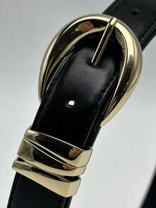 1pc Fashionable Versatile Minimalist Casual Belt - Black - View 5