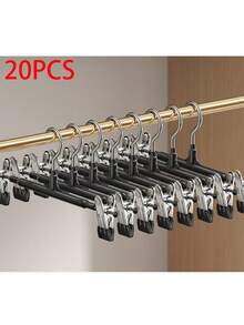 60 piezas/20 piezas/10 piezas Pinzas de plástico recubierto para pantalones, faldas y ropa interior para adultos, pinzas de acero inoxidable resistentes a la oxidación, pinzas especiales antienvejecimiento para pantalones, tendedero para uso doméstico - Multicolor - Ver 10