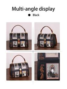 2026 Nuova borsa da donna di alta moda, borsa Boston cuscino vintage Y2K di lusso con carta dei tarocchi, borsa da medico con motivo gatto carino, borsa rotonda di grande capacità con forma unica rosa e viola, borsa a mano, a spalla e a tracolla personalizzata in stile street in PU - Multicolore - Visualizzare 8