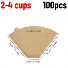 SOKANY [100 feuilles de filtre à café] Filtre à café en forme de V et en forme d'éventail, en pâte de bois naturelle sans blanchiment, avec une texture résistante et de haute définition, compatible avec les cafetières à filtre à infusion manuelle/les machines à café américaines, utilisé pour le reflux/l'infusion/la préparation, fournitures à café essentielles pour le thé de l'après-midi, le bureau et la maison - papier filtre à café - Voir 14