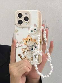 Dây đeo tay màu be in hình mèo dễ thương, ốp lưng điện thoại chống rơi sáng tạo, tương thích với iPhone 17/17Pro/17ProMax/16/11/16Pro/16Plus/16ProMax/16E/15ProMax/13/14/12/XS/XR/7G/8P, Galaxy S26/S26Plus/S26 Ultra S25/S25Plus/S25 Ultra/A16/A36/A26/A56/A50/A12/A32/A52/A72/A51/A21S/A13/A14/S24/S24Plus/S24Ultra/S20/S23/S22/A53/S20FE/S21 - Nhiều màu - Xem 3