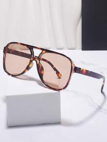1 pieza Nuevas gafas de moda con doble puente de estilo retro de los 80, diseños de moda unisex - Multicolor - Ver 19