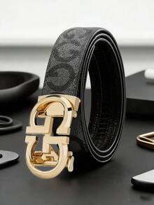 Thắt lưng nam thời trang chữ G bằng hợp kim, khóa tự động, phong cách thường ngày và đa năng dành cho giới trẻ. - Nhiều màu - Xem 5