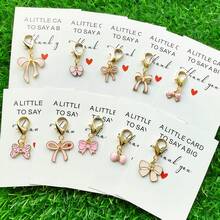 10pcs/Set Romantic Key Chain Set, Includes Bow Decor And Gift Card - Elegant Pink And Bow Design, Durable Iron And Zinc Alloy Material, Ideal For Thanksgiving, Christmas And Special Occasions, Great Gift For Friends, Family And Colleagues, Car Key Decoration Gifts For Mother, Father, Graduation, And Teacher - 10 - View 4