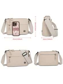 2026 New Fashion Women's Crossbody Bag - Minimalist Versatile Small Square Shoulder Bag, Multi-Compartment Design, Zipper Closure, Suitable For Daily Commute, Shopping, Leisure And Travel. - Multicolor - View 5