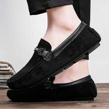 男士套脚乐福鞋、男士莫卡辛鞋、耐穿防滑驾驶鞋、男士休闲鞋，品质卓越 - 黑色 - 查看 5