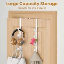 2PCS Over The Door Hook Rack – Multi Hook Storage Organizer For Clothes, Bags & Towels, Space Saving Solution For Bedroom, Bathroom & Entryway - 查看 3
