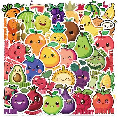 50 PCS Cartoon Fruit Stickers, Retro Aesthetic Stickers, For Roller Skating And Cycling, Cycling Stickers And Decals DecoratingYour Phone, Water Bottles, Scrapbook, Journaling, Phone, Car, Laptop & More! ForGift Bags, Envelope Seals, Party Decoration Scrapbook Supplies Scrapbooking