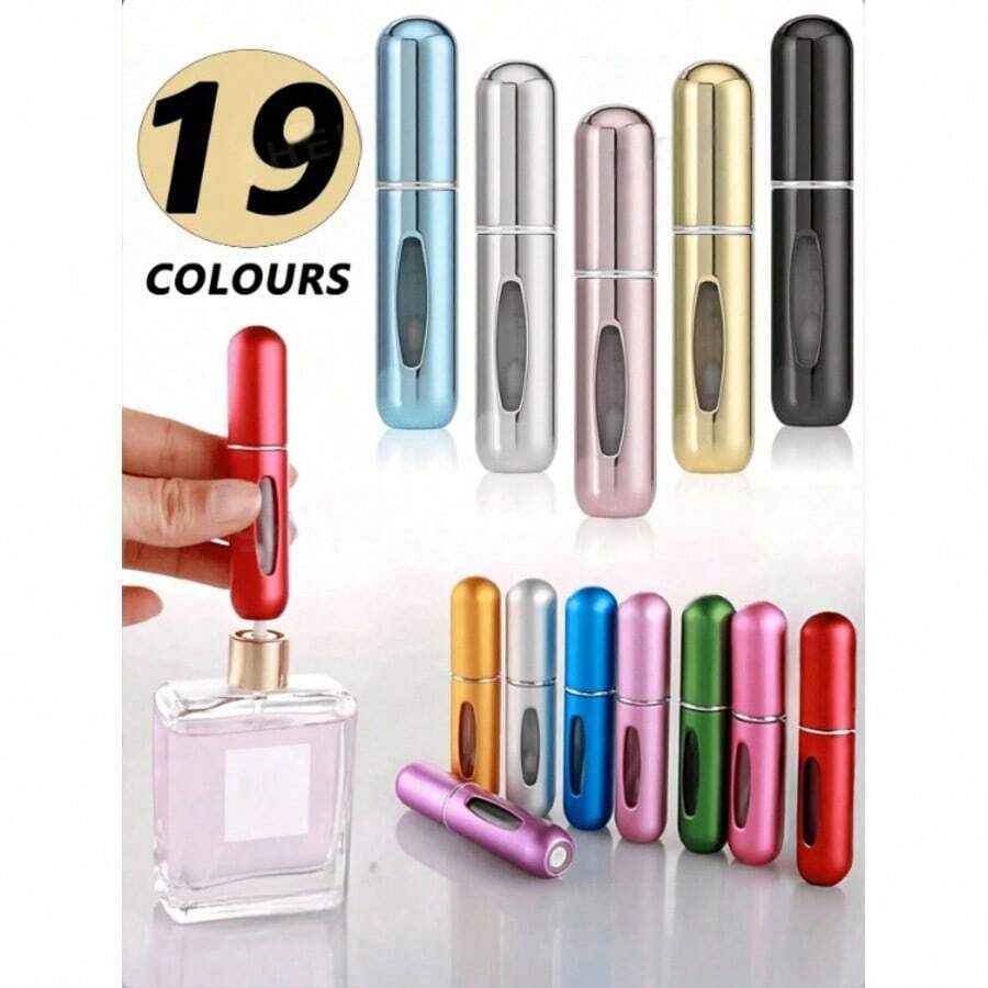10pcs 5ml Refillable Mini Perfume Spray Bottles, Reusable Travel Perfume Atomizer, Multi-Color Options, 1/3/4/5pcs Set, Small Spray Decanting Empty Containers, Travel Pouch, Suitable For Beach, Summer Vacation, Back To School And Other Occasions - Multicolor - View 1