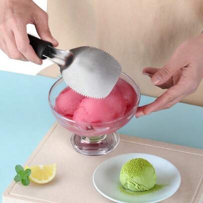 1-2 chiếc muỗng múc kem bằng thép không gỉ, muỗng xới kem kiểu Ý, muỗng nấu ăn, xẻng xúc kem, muỗng múc kem dùng trong gia đình với mặt muỗng rộng tiện dụng (Màu bạc)