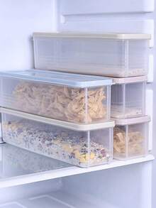 1 pieza Recipiente de almacenamiento de fideos de plástico con tapa, caja de conservación de alimentos, recipiente hermético para cereales y pasta de cocina, estilo moderno - Multicolor - Ver 5
