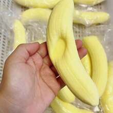 1pc Super Soft Sticky Realistic Banana Squeeze Toy, With Stress Relief And Kneading Function, Simulating Slow Rebound And Kneading Of Banana Pulp - Multicolor - View 1