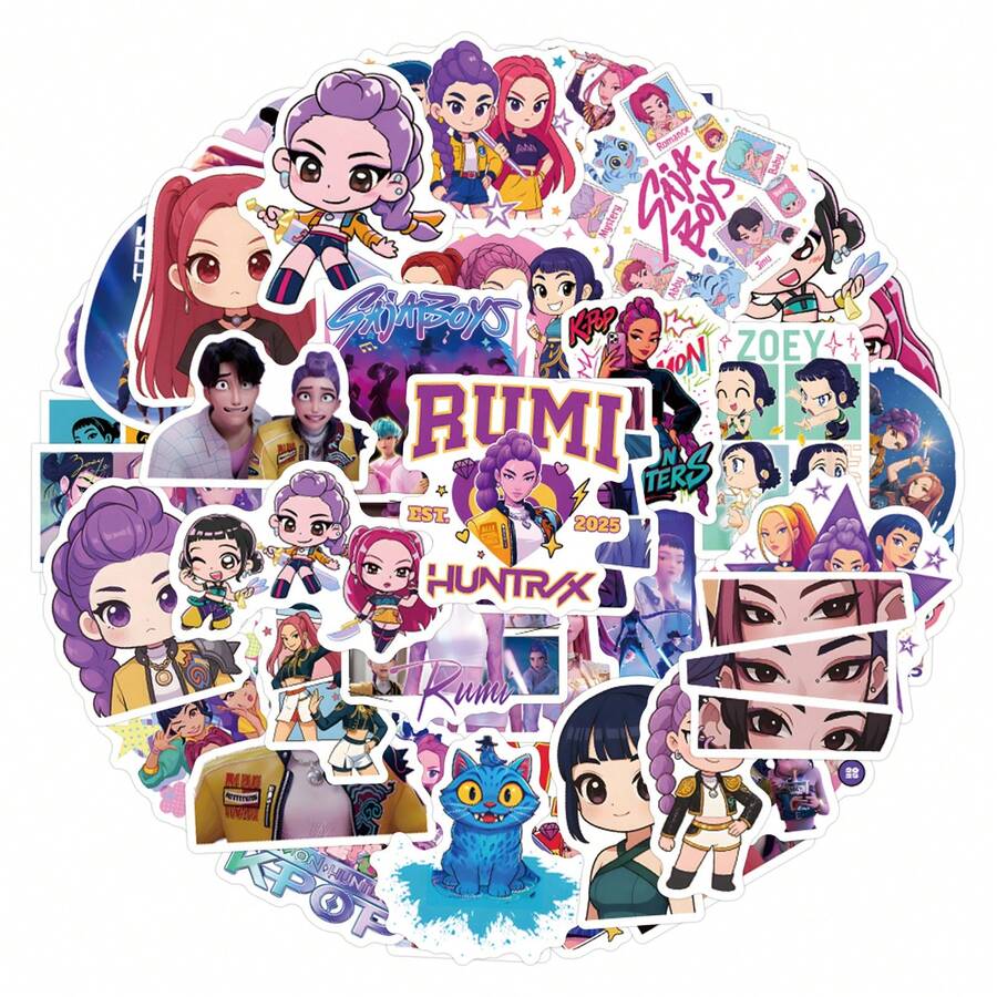 55 miếng dán chống thấm nước chủ đề K-Pop, hình dán nhóm nhạc thần tượng thời trang, thích hợp cho máy tính xách tay, bình nước, ốp điện thoại, hình dán độc quyền dành cho người hâm mộ nhạc K-Pop. - Nhiều màu - Xem 1