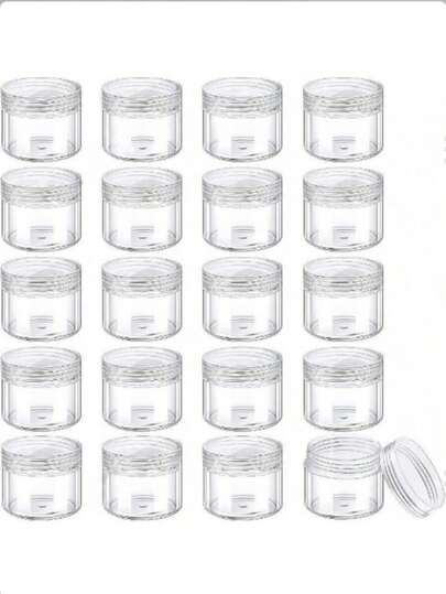 Round Plastic Cosmetic Container Sets With Lids, Suitable For Liquids, Creams, Sample Packs, 20mland10ml